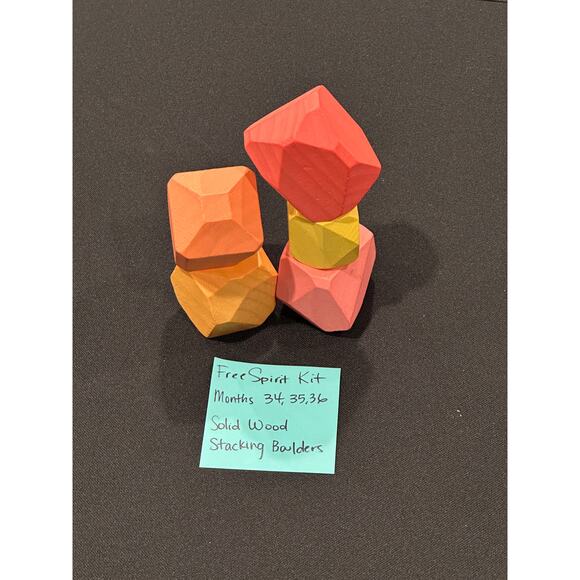 Lovevery Free Spirit Kit Solid Wood Stacking Boulders - Picture 1 of 2